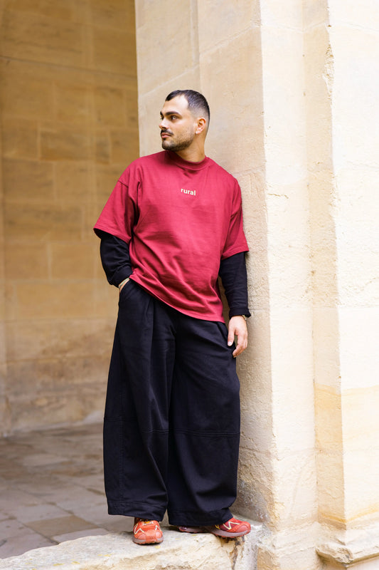 T-shirt boxy rouge bordeaux - Rural